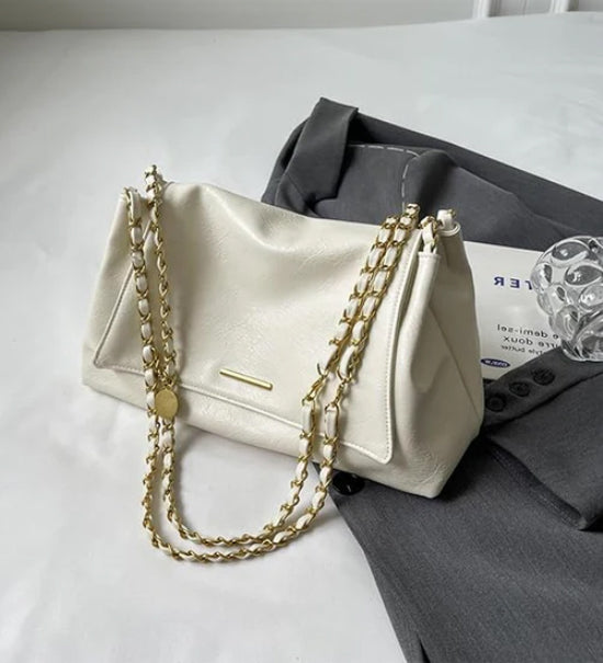Errand Faux Leather Shoulder Bag in Cream
