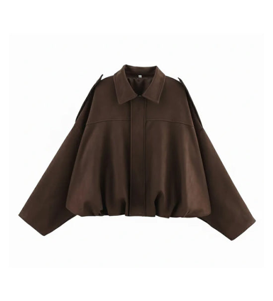 Faux Suede Bomber Jacket